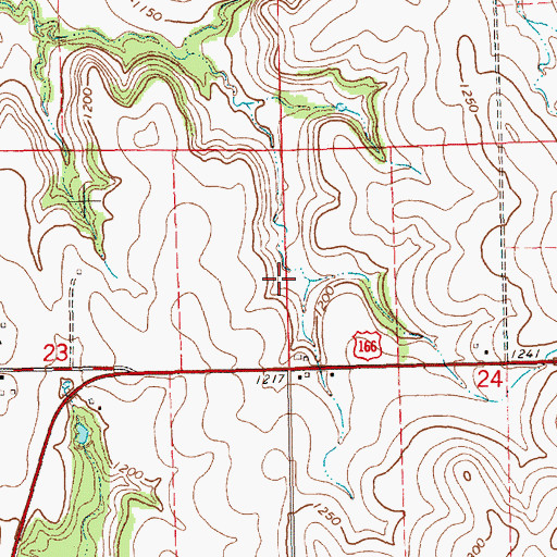 Topographic Map of Charden Farms Airport (historical), KS