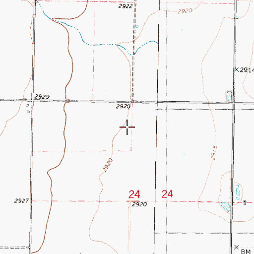 Topographic Map of R J C Farms Inc Airport, KS