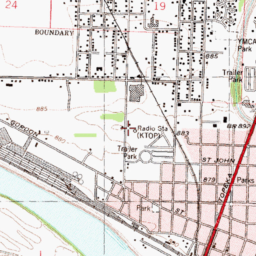 Topographic Map of KTPK-FM (Topeka), KS