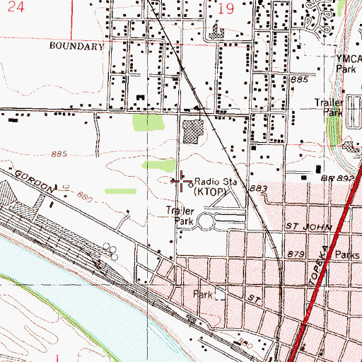 Topographic Map of KDVV-FM (Topeka), KS