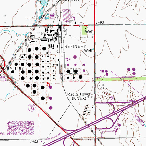 Topographic Map of KNEX-FM (McPherson), KS