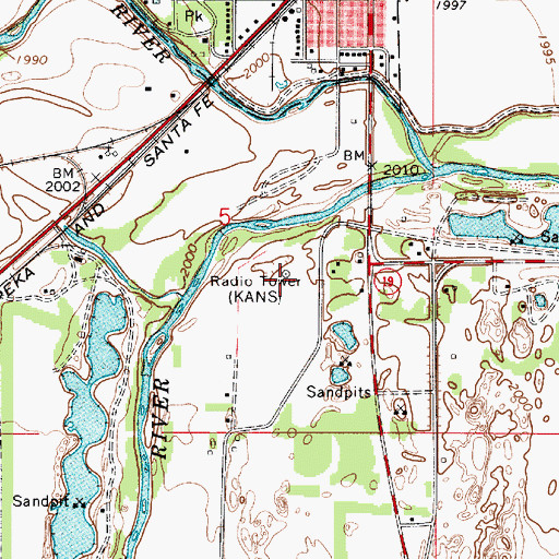 Topographic Map of KANS-FM (Larned), KS