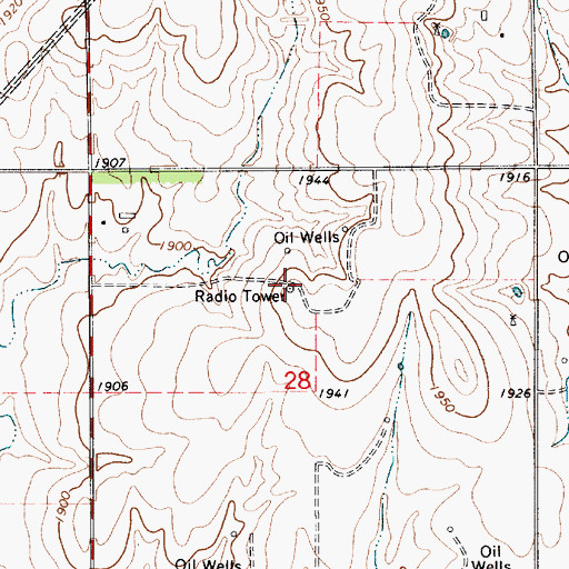 Topographic Map of KHOK-FM (Hoisington), KS