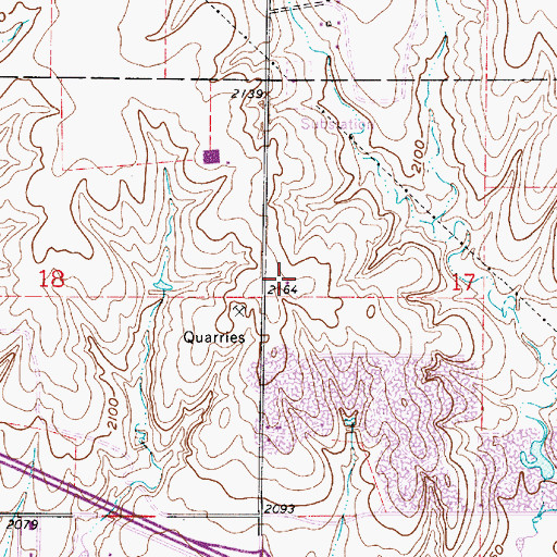 Topographic Map of KJLS-FM (Hays), KS