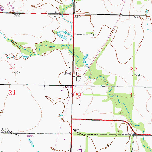 Topographic Map of KBLT-FM (Baxter Springs), KS