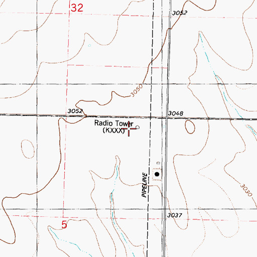 Topographic Map of KXXX-FM (Colby), KS