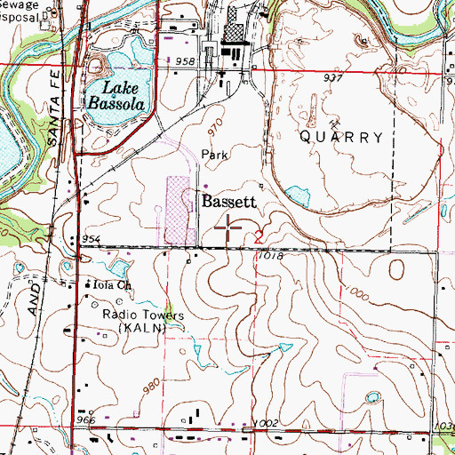 Topographic Map of KIOL-FM (Iola), KS