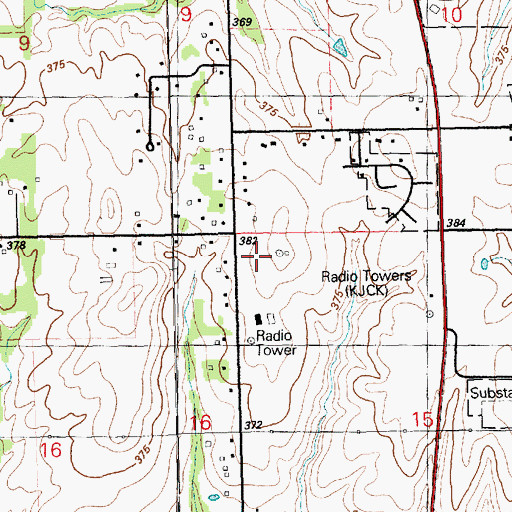 Topographic Map of KJCK-FM (Junction City), KS