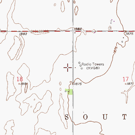 Topographic Map of KVGB-AM (Great Bend), KS