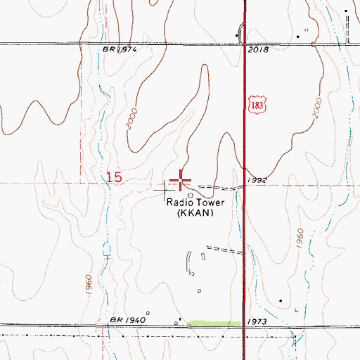 Topographic Map of KKAN-AM (Phillipsburg), KS