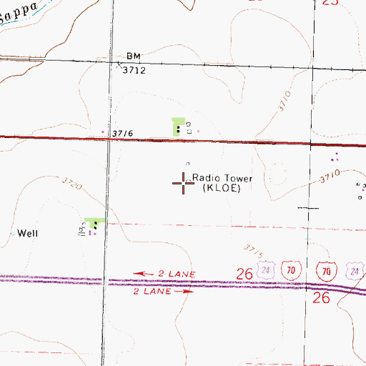 Topographic Map of KLOE-AM (Goodland), KS