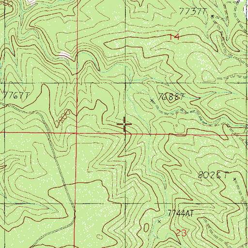 Topographic Map of Fracas Canyon, AZ