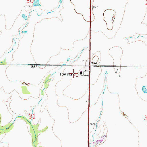Topographic Map of KOAM-TV (Pittsburg), KS