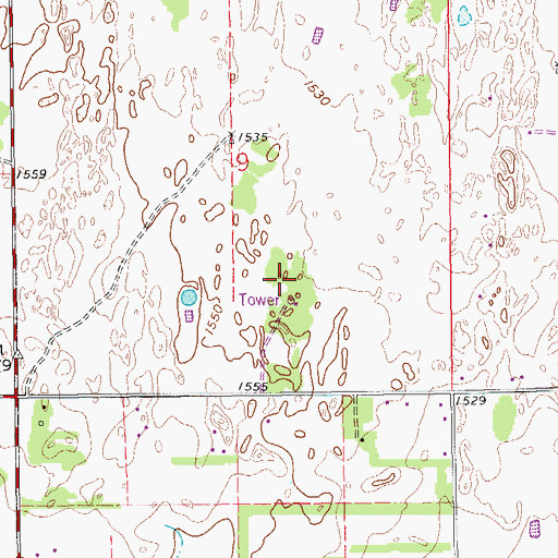 Topographic Map of KTVH-TV (Hutchinson), KS