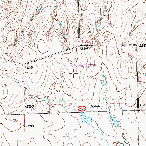 Topographic Map of WIBW-TV (Topeka), KS
