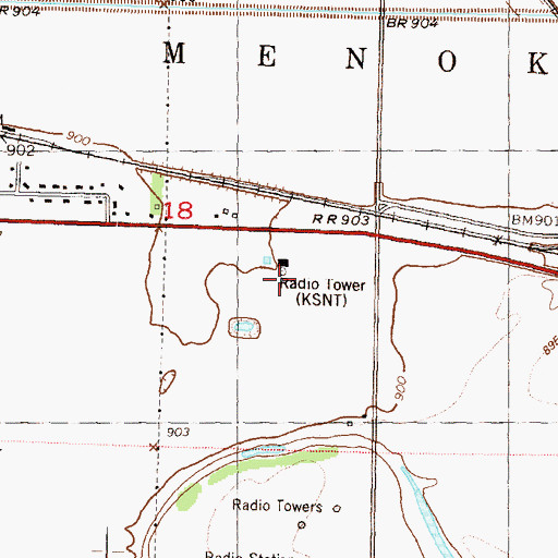 Topographic Map of KSNT-TV (Topeka), KS