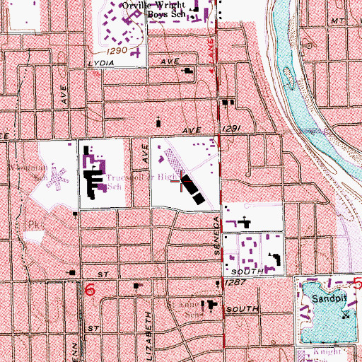 Topographic Map of Westway Shopping Center, KS