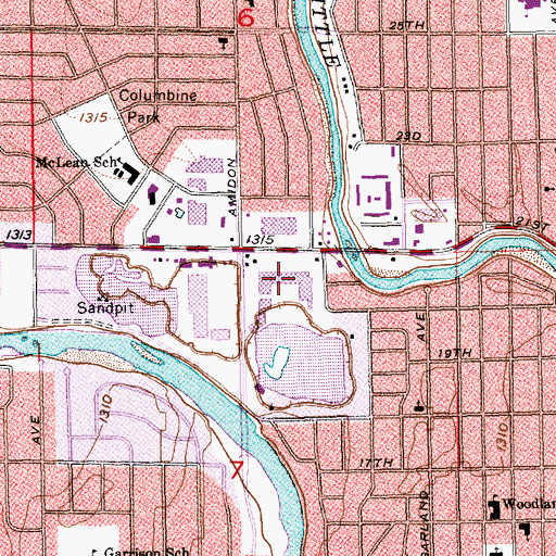 Topographic Map of Twin Lakes Center, KS