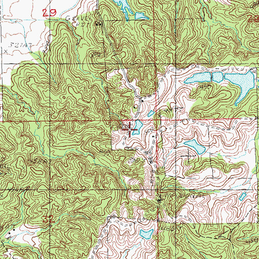 Topographic Map of Crockett Cemetery, AR