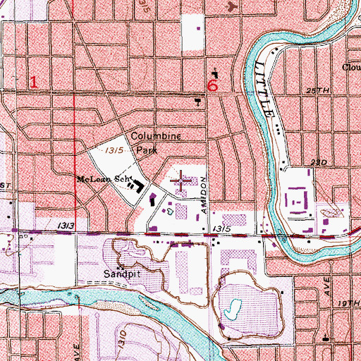 Topographic Map of Sweetbriar Shopping Center, KS