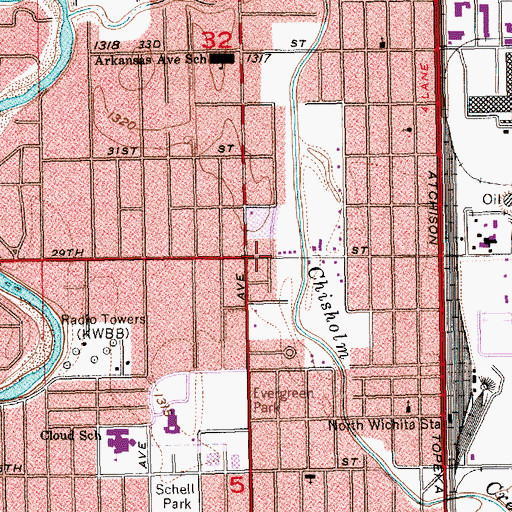 Topographic Map of Pleasant Valley, KS