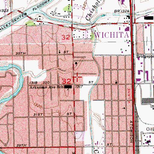 Topographic Map of Northgate Center, KS