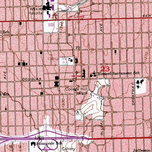 Topographic Map of Clifton Square, KS