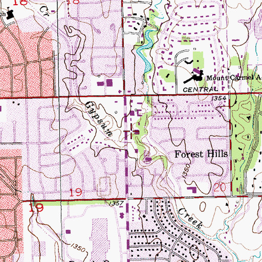 Topographic Map of Cinemas East Plaza, KS