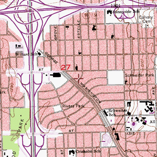 Topographic Map of Boulevard Plaza, KS