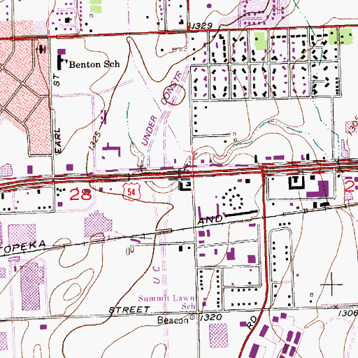 Topographic Map of Airpark Shopping Center, KS