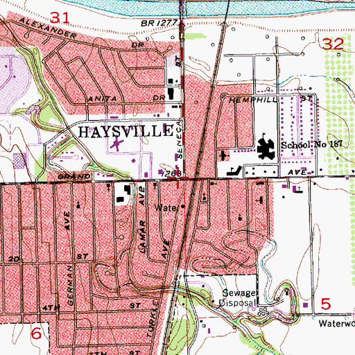Topographic Map of Haysville, KS