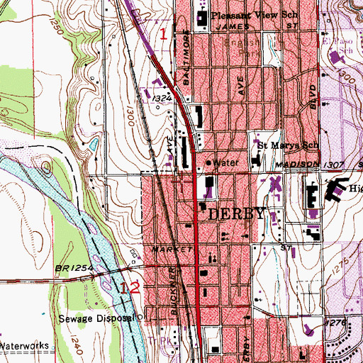 Topographic Map of Dixon Square, KS