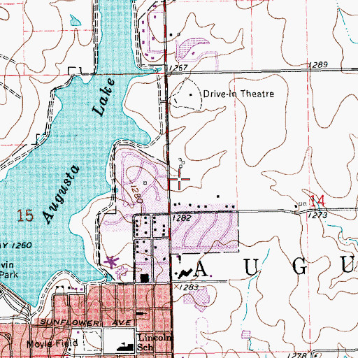 Topographic Map of North Star Shopping Center, KS