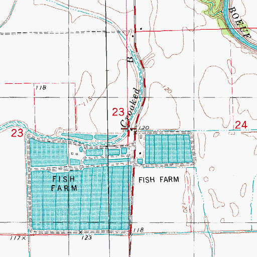 Topographic Map of Crooked Bayou Church, AR