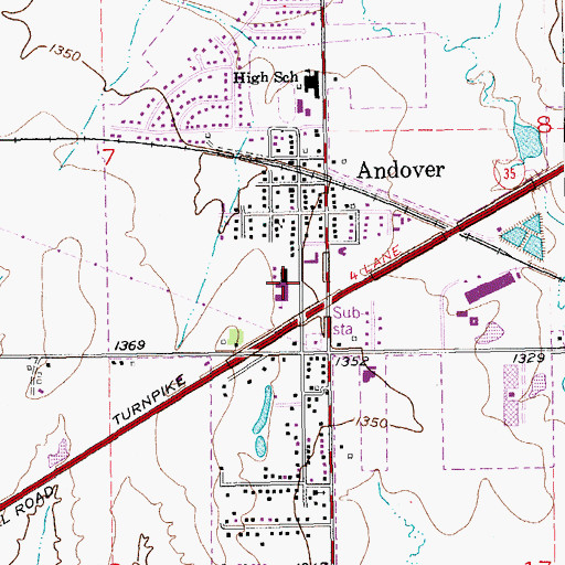Topographic Map of Meadow Plaza Shopping Center, KS