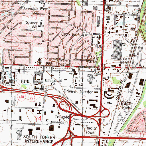 Topographic Map of White Lakes Plaza, KS
