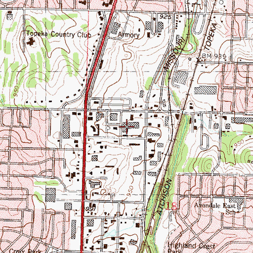 Topographic Map of South City Plaza, KS