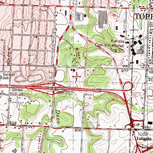 Topographic Map of Eastboro Shopping Center, KS