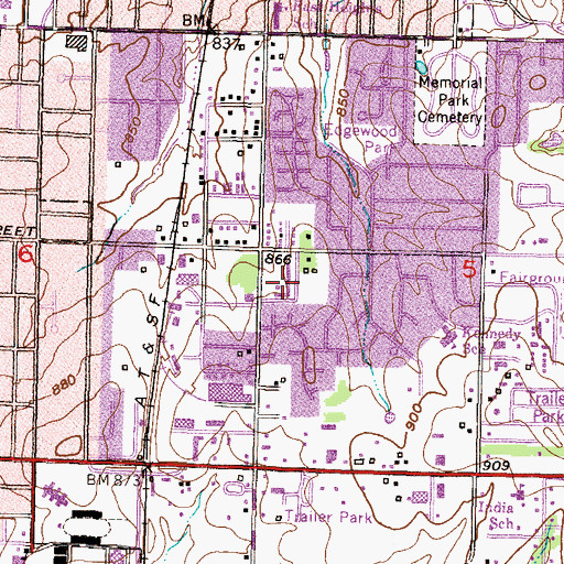Topographic Map of Haskell Square Shopping Center, KS
