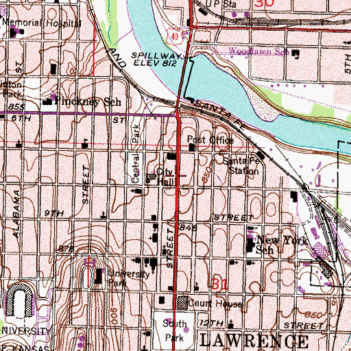 Topographic Map of Mini Plaza, KS