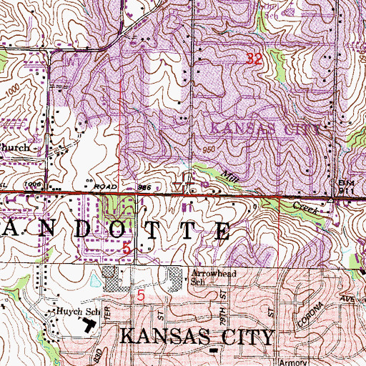 Topographic Map of Parkway Plaza, KS