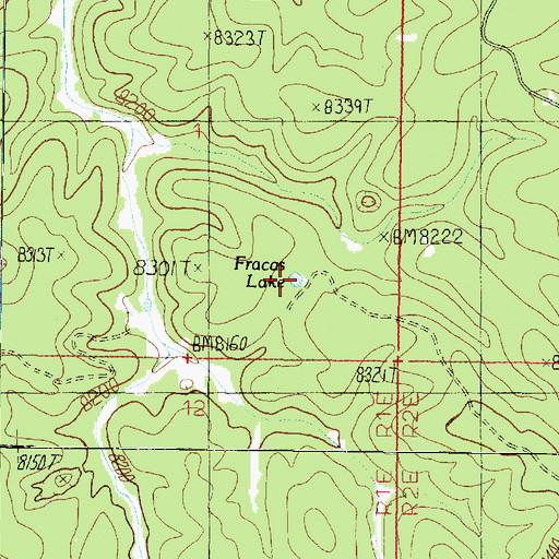 Topographic Map of Fracas Lake, AZ