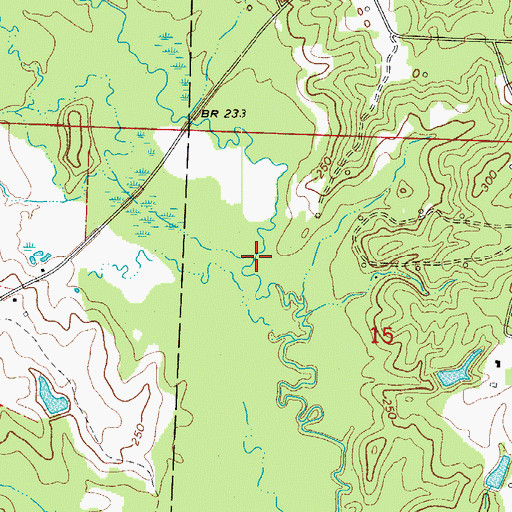 Topographic Map of Crooked Creek, AR