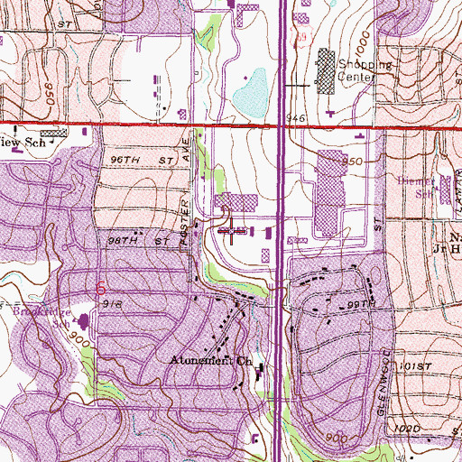 Topographic Map of Windmill Square, KS