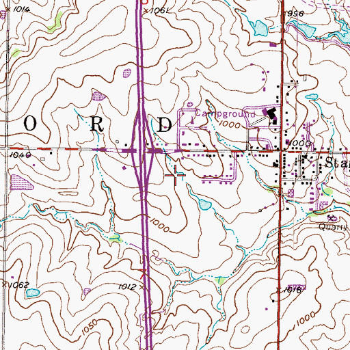 Topographic Map of Stanley Station Center, KS
