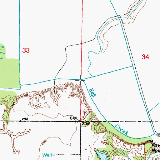 Topographic Map of Crooked Creek, AR