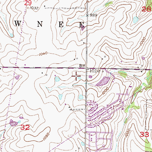 Topographic Map of Country Hill Shopping Center, KS