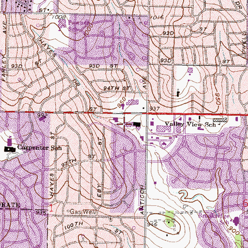 Topographic Map of Cherokee South Shopping Center, KS