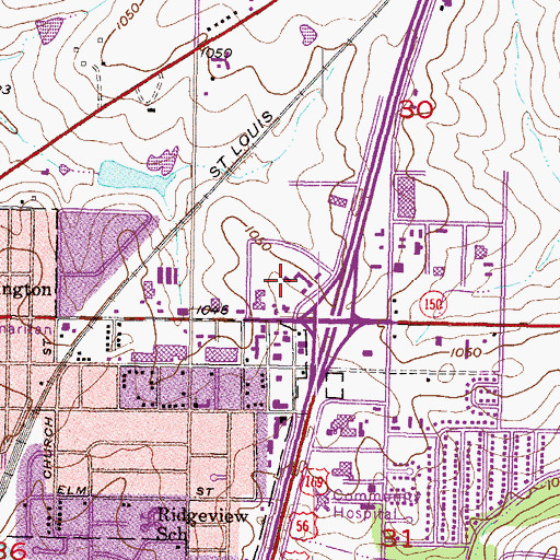 Topographic Map of Scottdale Center, KS
