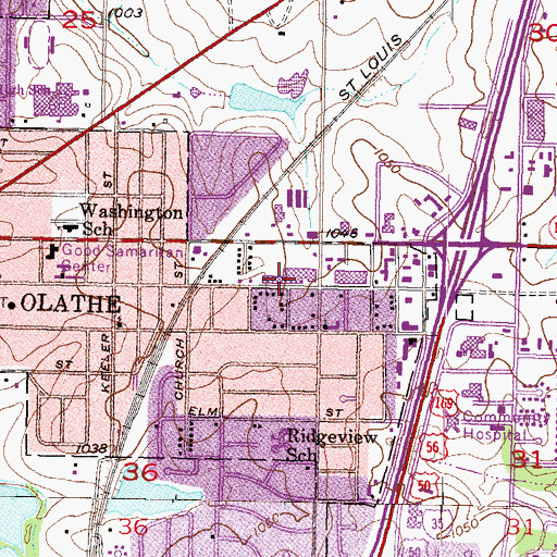 Topographic Map of East Gate Shopping Center, KS